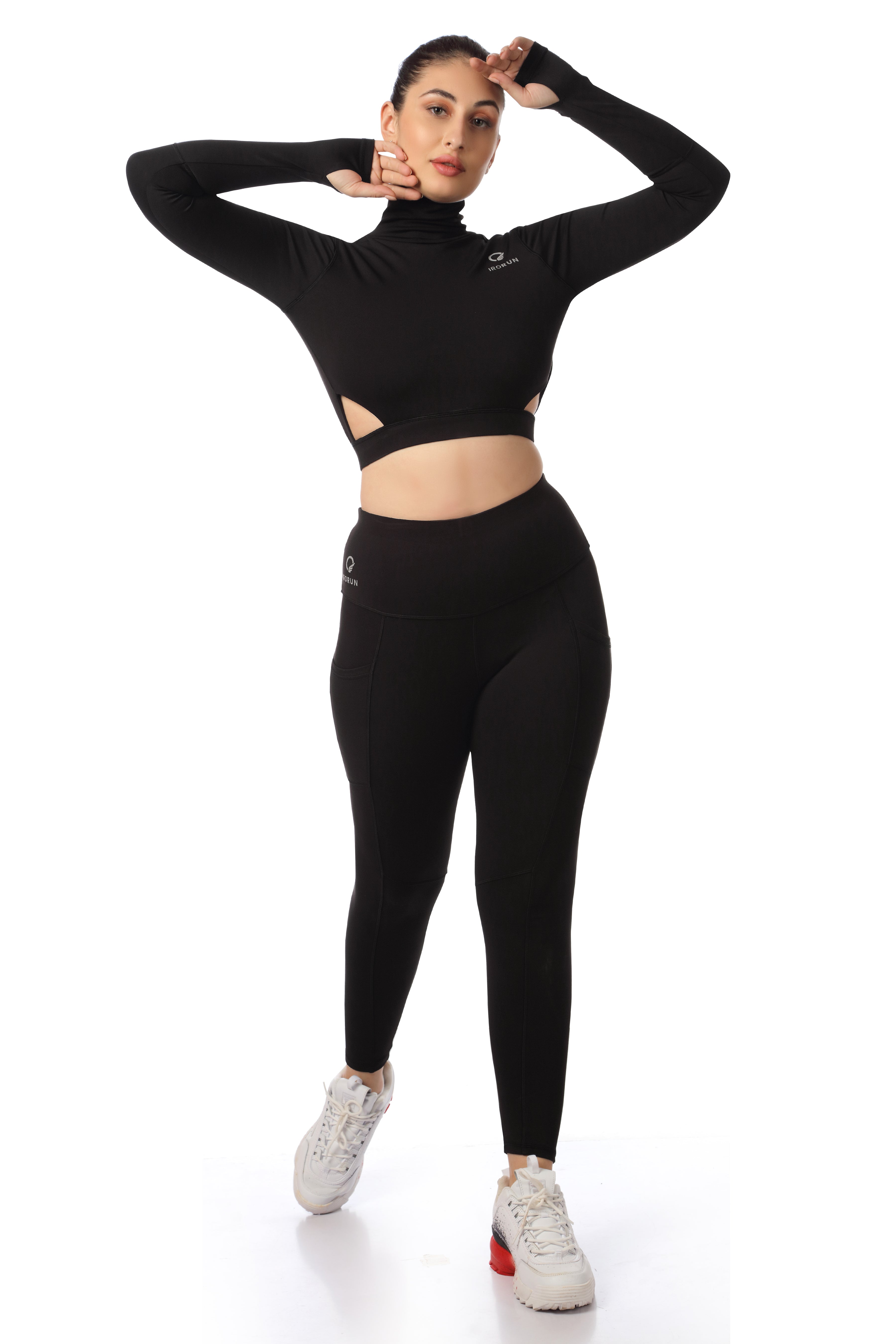 OPEN BACK TURTLENECK TOP
